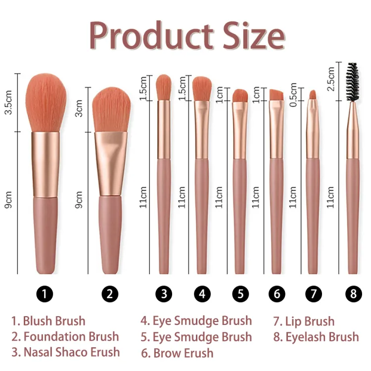 8 Pcs Makeup Brush Set - Image 4